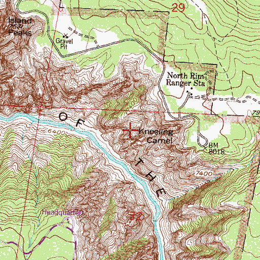 Topographic Map of Kneeling Camel, CO