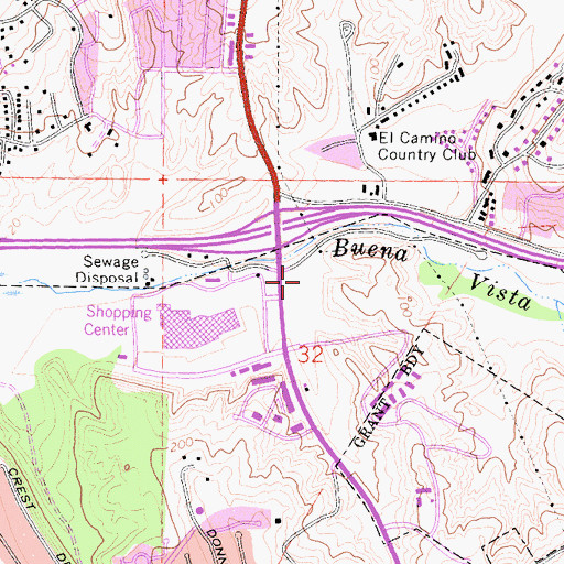 Topographic Map of Carlsbad Plaza Shopping Center, CA