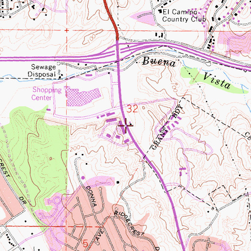 Topographic Map of Carlsbad Plaza South Shopping Center, CA