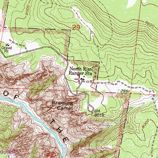 Topographic Map of North Rim Ranger Station, CO