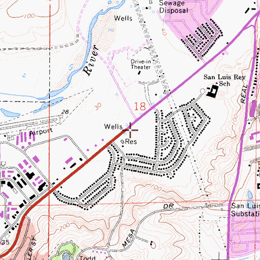 Topographic Map of Copperwood Shopping Center, CA