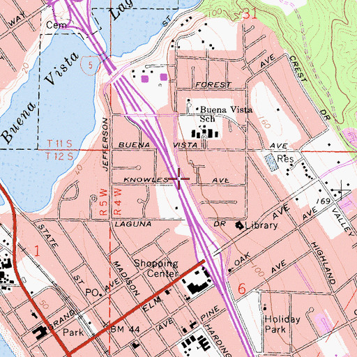 Topographic Map of Crossorads Community Church, CA