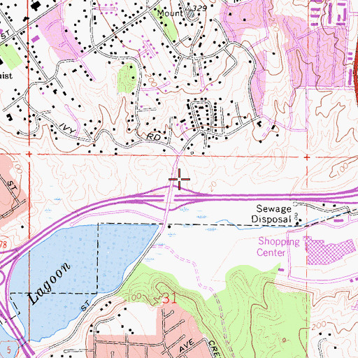 Topographic Map of El Camino North Shopping Center, CA