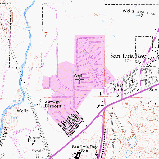 Topographic Map of El Camino 76 Trailer Park, CA