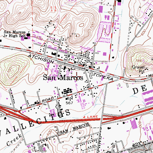 Topographic Map of F H Corby Smith Community Gymnasium, CA