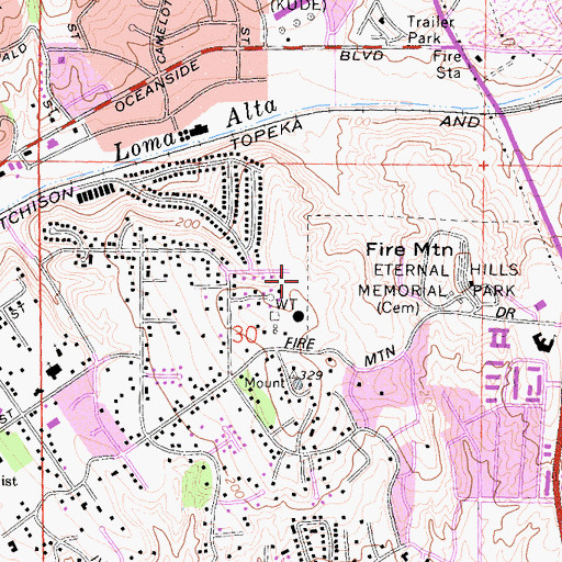 Topographic Map of Fire Mountain Park, CA
