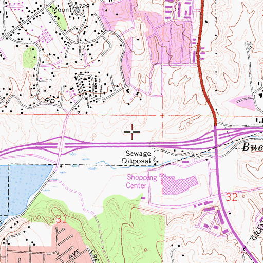 Topographic Map of Fire Mountain Shopping Center, CA