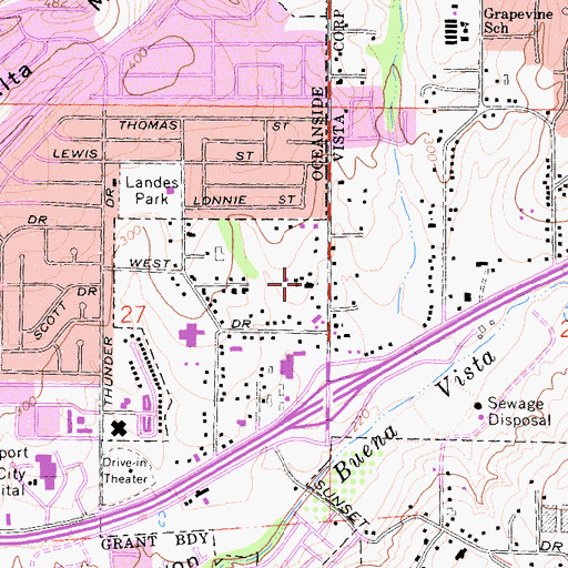 Topographic Map of First Baptist Church of Vista, CA