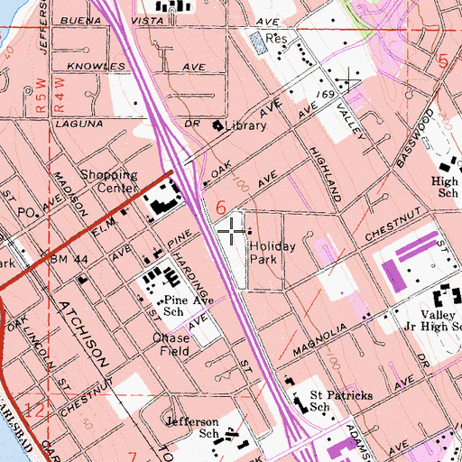 Topographic Map of First Church of Christ Scientist, CA