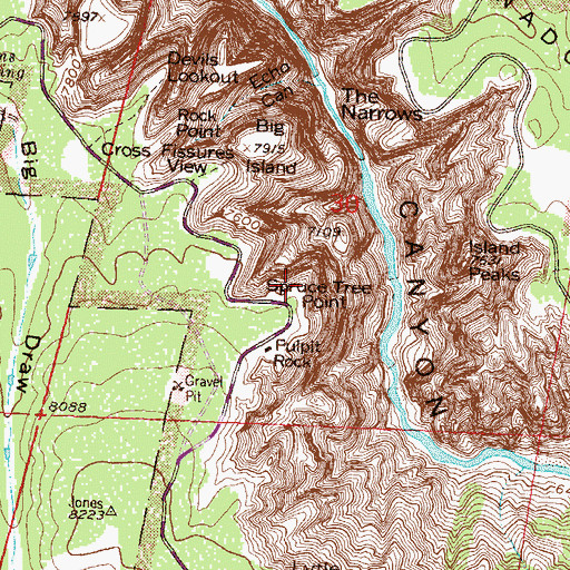 Topographic Map of Spruce Tree Point, CO