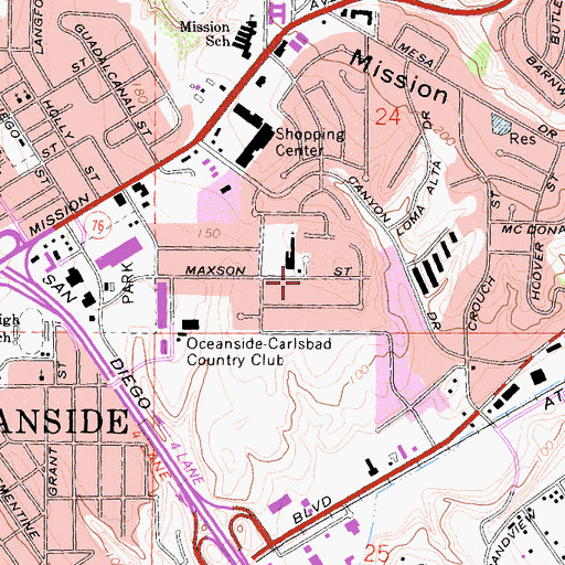 Topographic Map of Friendly Church of God in Christ, CA