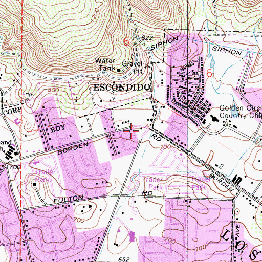 Topographic Map of Helen Bougher Memorial Park, CA