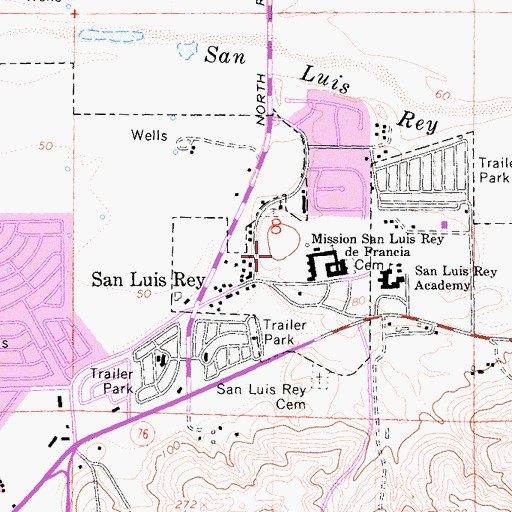 Topographic Map of Heritage Village Park, CA