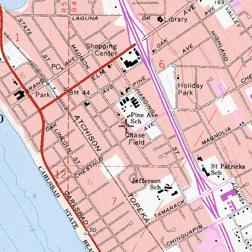 Topographic Map of La Palma High School, CA