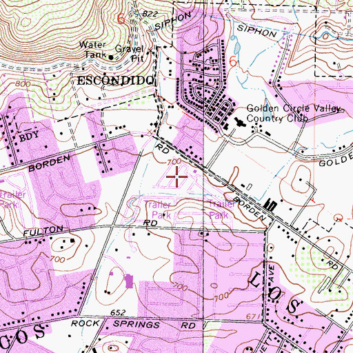 Topographic Map of Madrid Manor Mobile Home Park, CA