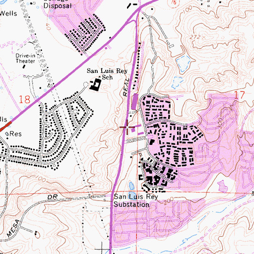 Topographic Map of Mercado de Oceana Shopping Center, CA