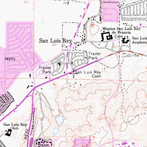Topographic Map of Mission-Douglas Plaza Shopping Center, CA