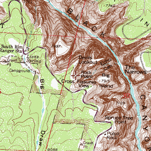 Topographic Map of Rock Point, CO