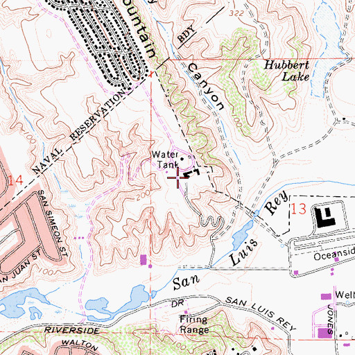 Topographic Map of Prince of Peace Abbey, CA