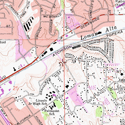 Topographic Map of Skylark Park, CA