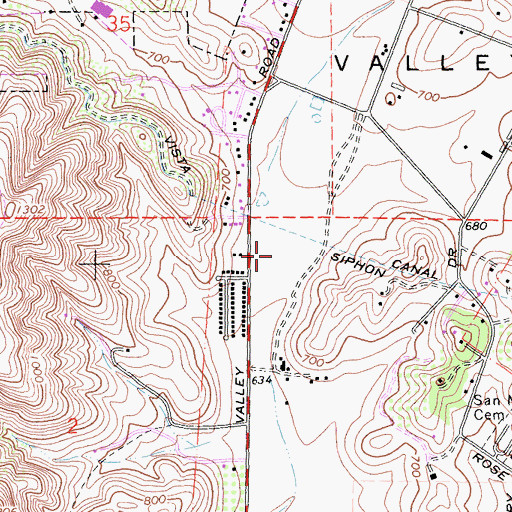 Topographic Map of Twin Oaks Valley Golf Course, CA
