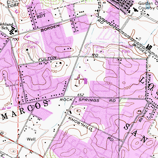 Topographic Map of Woodland Park Elementary School, CA