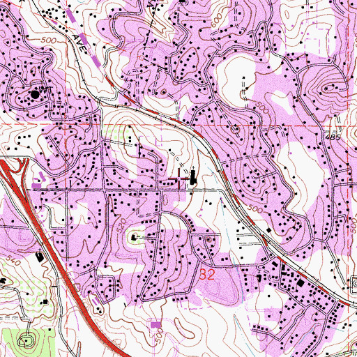 Topographic Map of Buena Vista Baptist Church, CA
