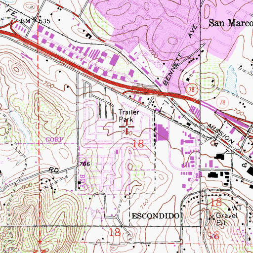 Topographic Map of Casitas del Sol Mobile Home Park, CA