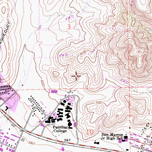 Topographic Map of Cerro de las Posas Park, CA