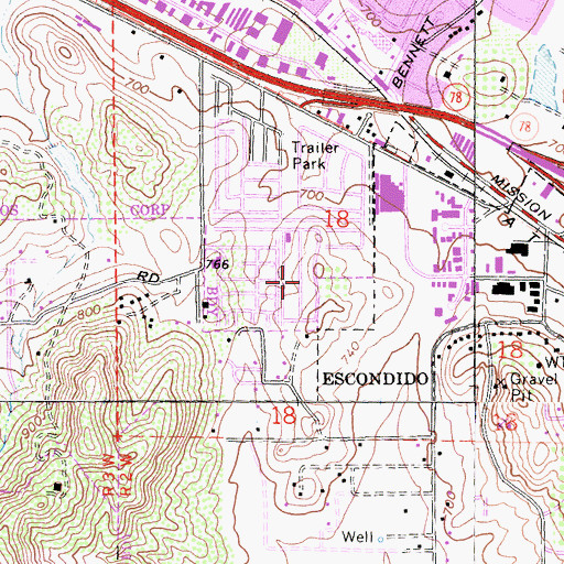 Topographic Map of LaMoree Mobile Estates, CA