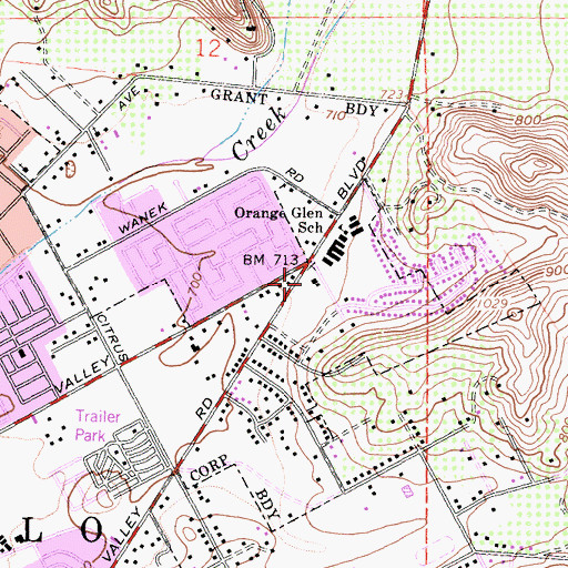 Topographic Map of Nicolaysen Center, CA