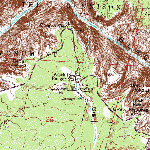 Topographic Map of South Rim Ranger Station, CO