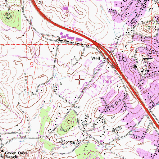 Topographic Map of Shadowridge Plaza Shopping Center, CA