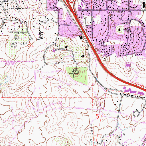 Topographic Map of Thibodo Park, CA