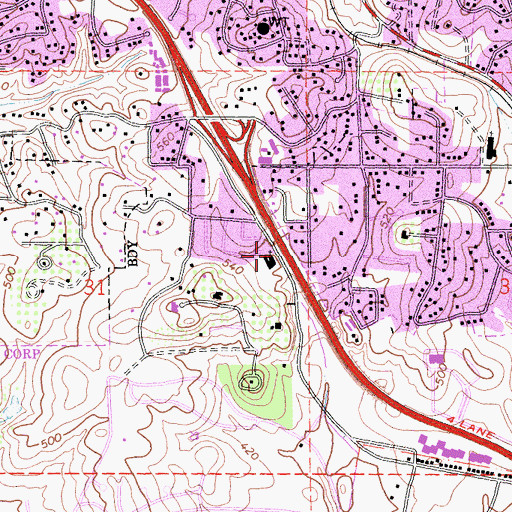 Topographic Map of Vista Wesleyan Church, CA