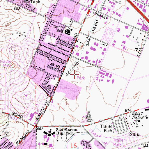 Topographic Map of William R Bradley Park, CA