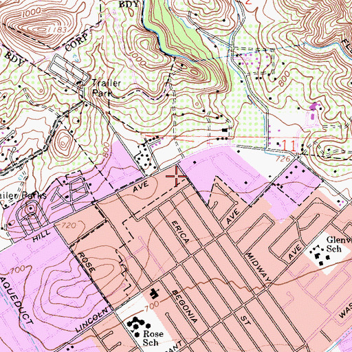 Topographic Map of Ascension Evangelical Lutheran School, CA