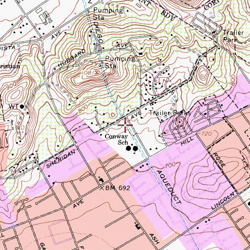 Topographic Map of Church of the Resurrection, CA