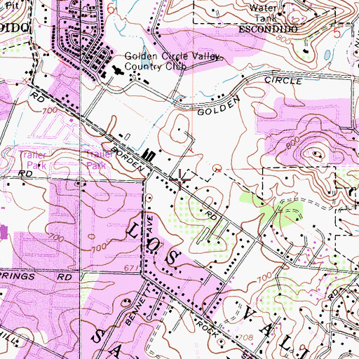 Topographic Map of Citrus Gardens Mobile Home Park, CA