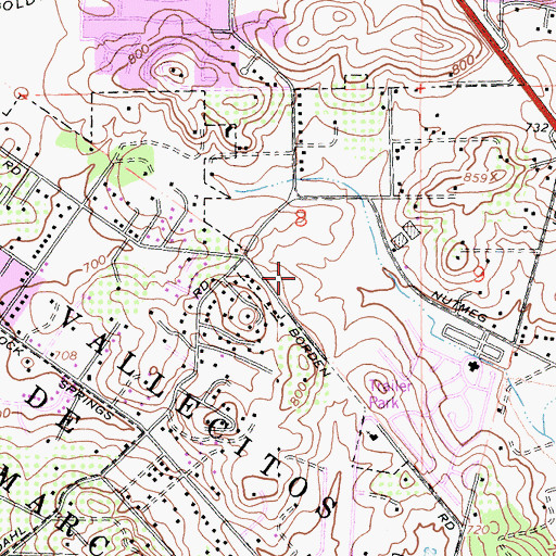 Topographic Map of El Norte Parkway Plaza Shopping Center, CA