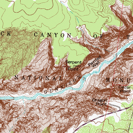 Topographic Map of Serpent Point, CO