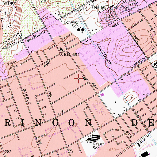 Topographic Map of Fundamental Baptist Church, CA