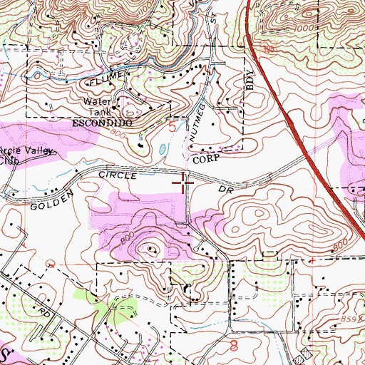 Topographic Map of Gloria Dei Lutheran Church, CA