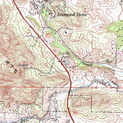 Topographic Map of Ivy del Mobile Home Park, CA
