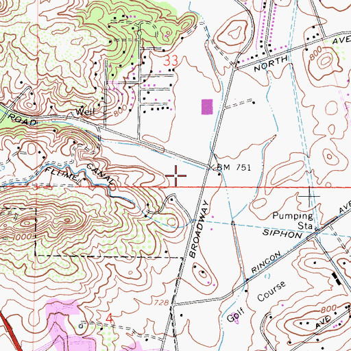 Topographic Map of Jesmond Dene Park, CA