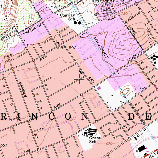 Topographic Map of Kingdom Hall of Jehovahs Witnesses, CA