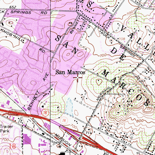 Topographic Map of Knob Hill Park, CA