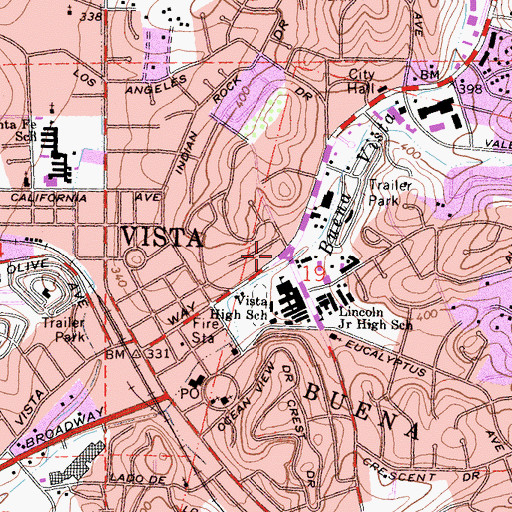 Topographic Map of Manna Christian Fellowship Church, CA