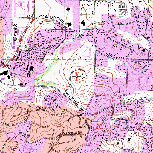 Topographic Map of Moonlight Ampitheater, CA