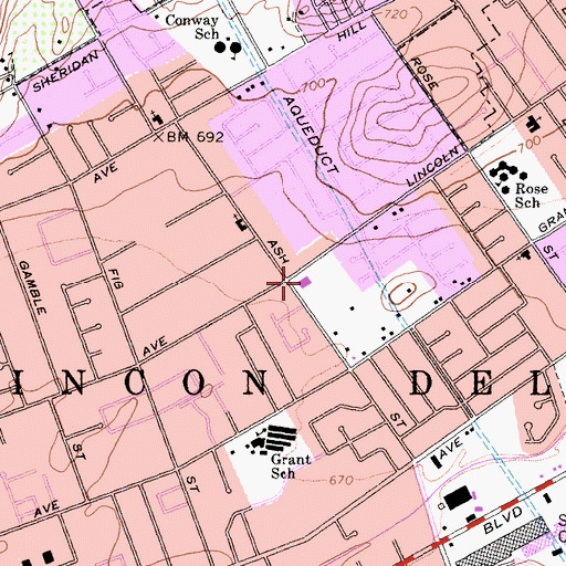 Topographic Map of Pioneer Elementary School, CA
